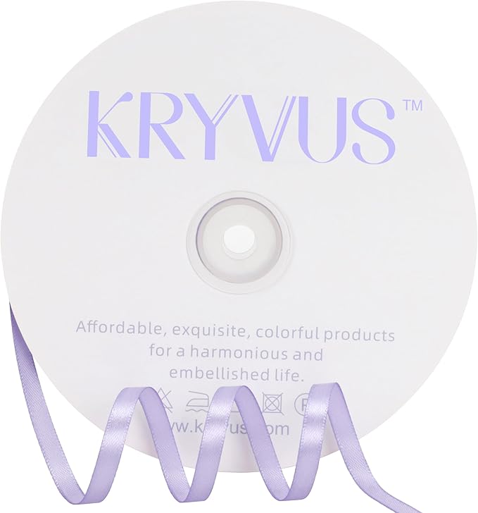 Lavender Satin Ribbon 1/4 inch X Continuous 100 Yards, Single Face Polyester by Kryvusribbon