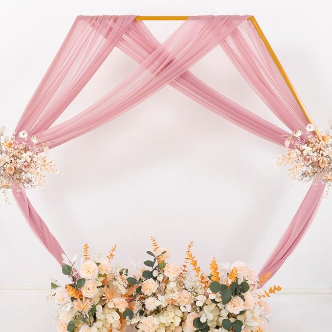 MLMC Dusty Rose Wedding Arch Draping Fabric 1 Panel 29" x 20 FT Extra Long - Image 6