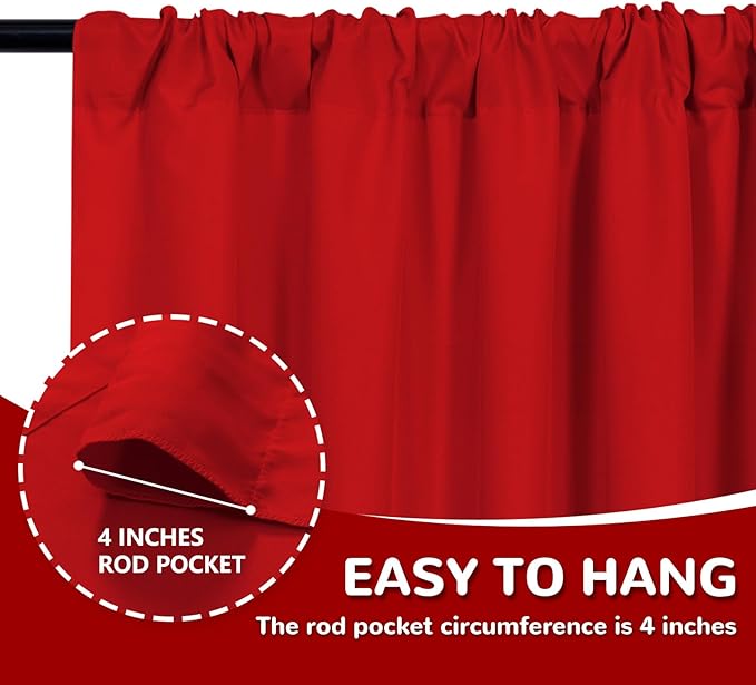 MEETSKY Red Backdrop Curtains for Party Valentine's Day Arch Stage Wedding - Image 5