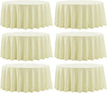 Round Tablecloth 120 Inch Tablecloth 6 Pack Ivory Table Cloths Washable by AOCOZHomeLifeMuseum