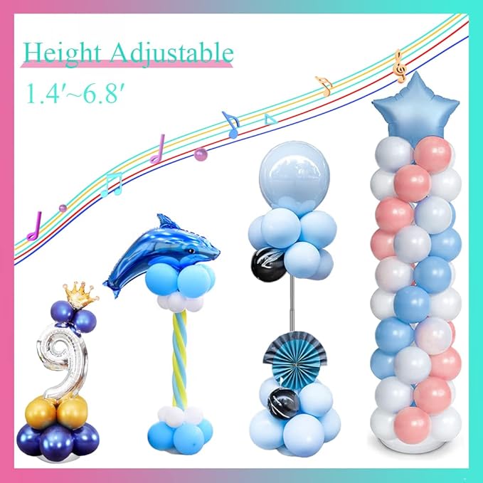 4 Set Balloon Stand Kit, 9 Feet Adjustable Balloon Arch - Image 3