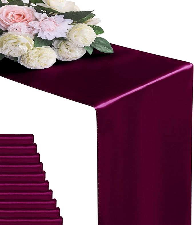 24Pack Table Runner 12 x 108 Inches Satin Silk Table Runner by flohar