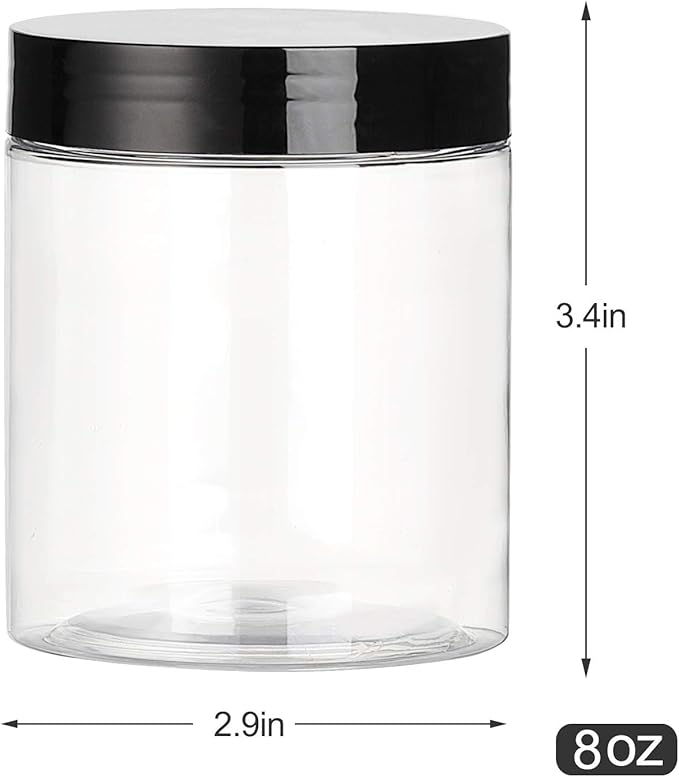 8 OZ Plastic Jars with Lids, 24 Pack Clear Plastic Slime Containers - Image 2