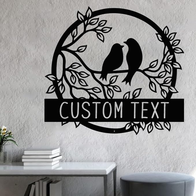 NAZENTI Personalized Metal Sign Love Bird Gift by Nazenti