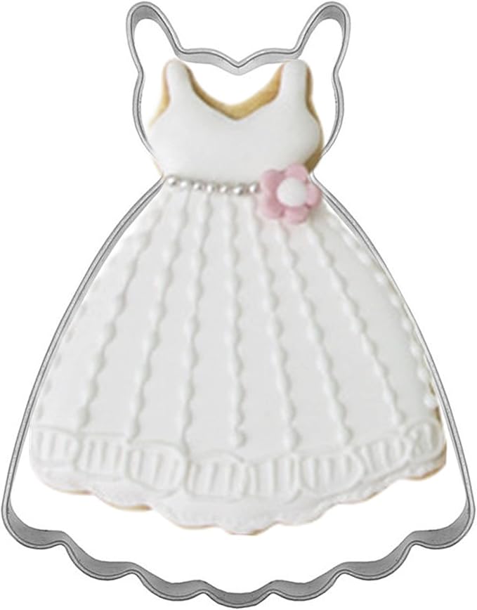 Large Size Dress Shaped Cookie Cutter, Stainless Steel Suspenders Princess - Image 9