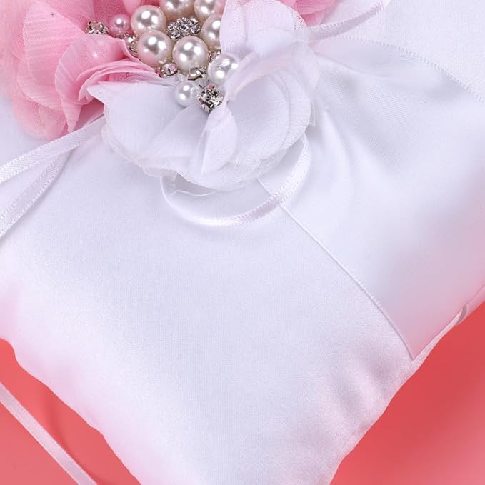 PRETYZOOM 2Pcs Pink Ring Bearer Pillow Set - Image 9