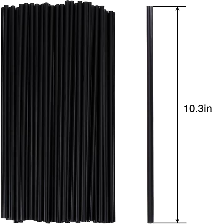 Tomnk 500pcs Straws Disposable, 10.3 Inches Plastic Straws, Plastic Drinking - Image 3