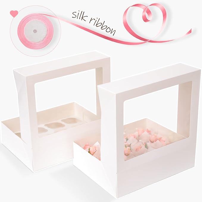 12 Cupcake Containers 20-Packs White Cupcake Box Cupcakes Carrier, 12 Cupcake - Image 5