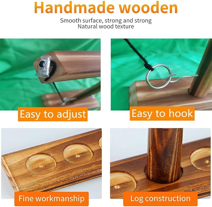 Ring Toss Game for Kids and Adults, Large Base Hook and Ring Game, - Image 3