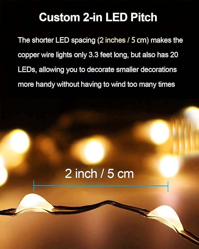 20 Pack Fairy Lights Battery Operated, 3.3ft 20 LED Mini String Lights Twinkle - Image 7