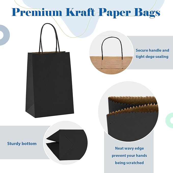 GSSUSA Kraft Paper Gift Bags 5.25x3.75x8'' 20 Pcs, Bulk Kraft Gift Bag - Image 3