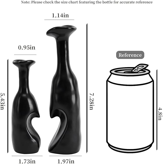 Heart Shaped Small Ceramic Vases Set of 2 Home Decor Boho Vase Modern Matte - Image 2