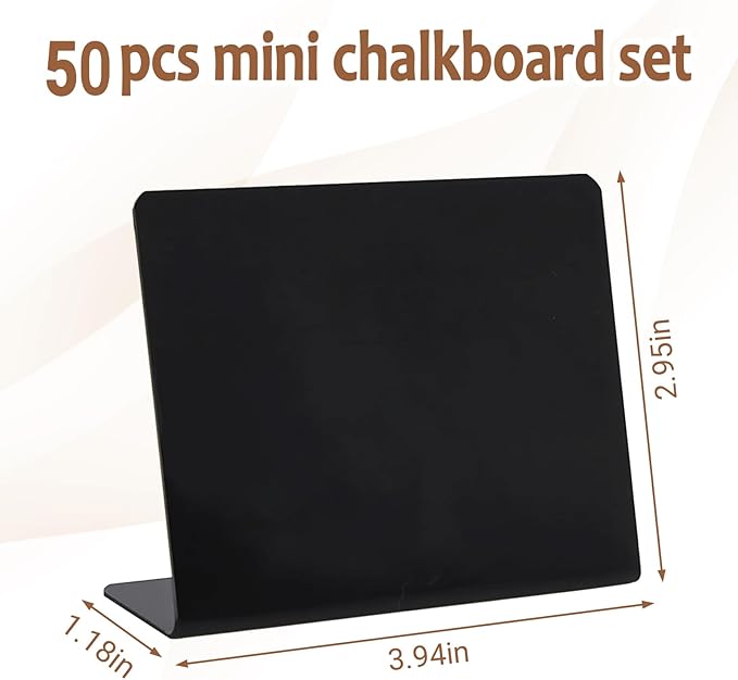 50Pcs Food Labels for Party Buffet PVC Erasable Writing Pad Mini Chalkboard - Image 2
