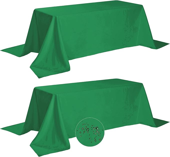 Fokitut 2 Pack Waterproof Rectangle Tablecloth, 90x132 Inch, Stain Resistant by BalsaCircle
