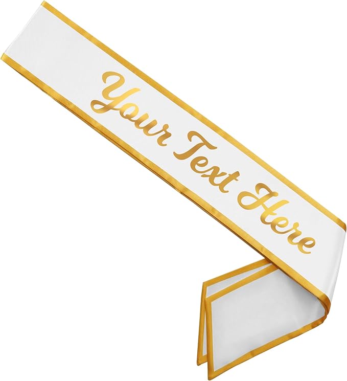 Personalized Double-Layered Sash White Sash by PartytoBe