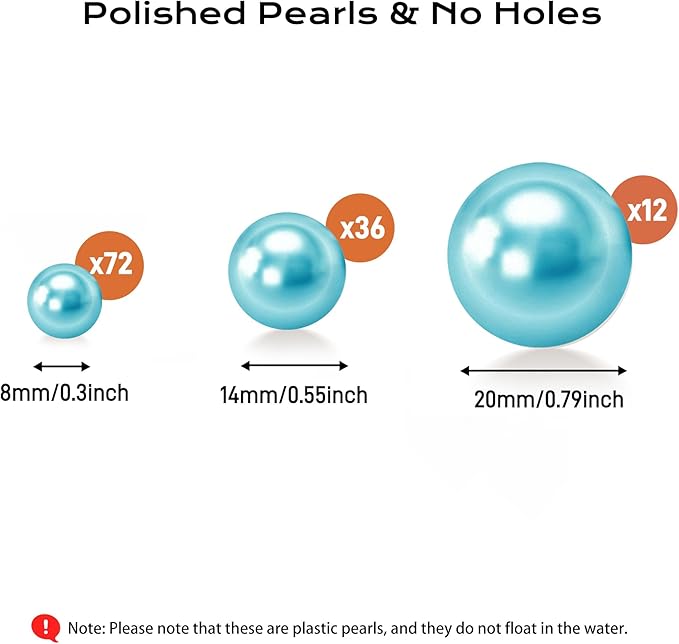 120 PCS 8/14/20mm No Hole Polish Pearl Beads - Image 2