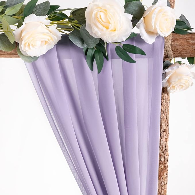 Socomi Wedding Arch Draping Fabric 1 Panel 29" x 19Ft Lavender Purple Sheer - Image 5