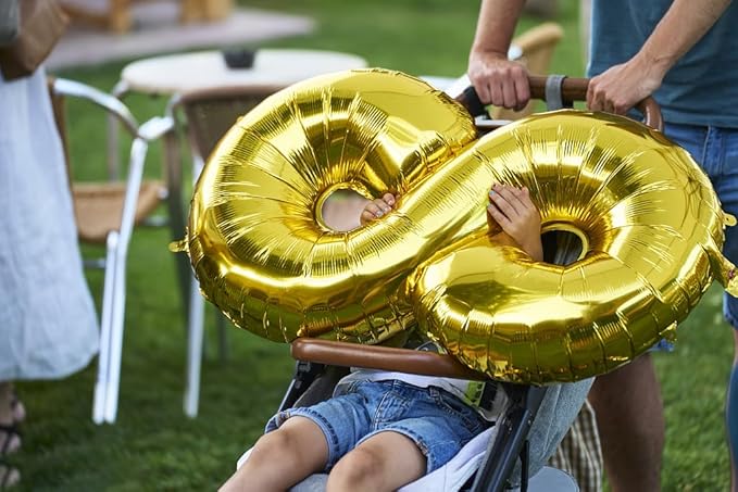 Gold Mylar Number 80 Balloon 40 inch, Number 80 Birthday Balloon, Anniversary - Image 5