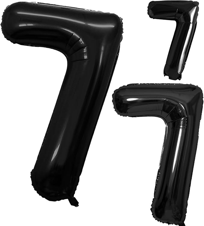GOER Black Foil Balloons Number 7, Huge Number Balloons by GOER