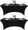2-Pack 8ft Black Spandex Table Covers by Unknown