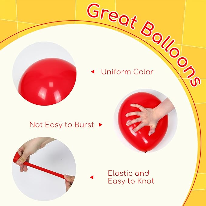 60pcs Red and Yellow Balloons 12inch - Image 3