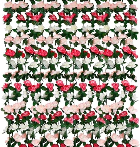 12 PCS 98.4 FT Artificial Flower Garland Rose Garland by VIKINGSPANDA