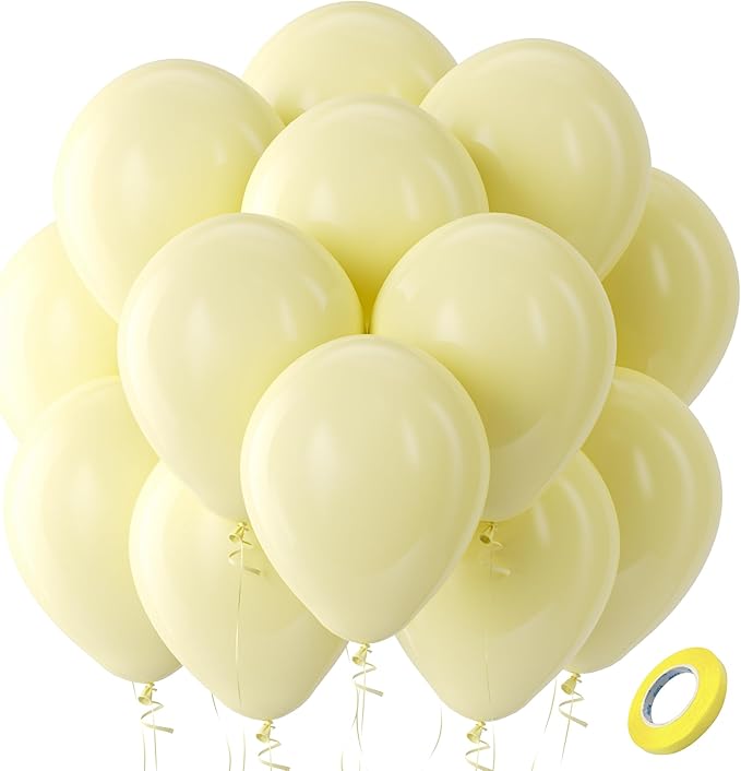 Bezente Pastel Yellow Latex Party Balloons by Bezente