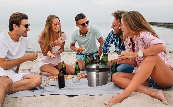 Insulated Ice Bucket with Lid & Scoop-XL Double-Walled, bar Essentials - Image 5