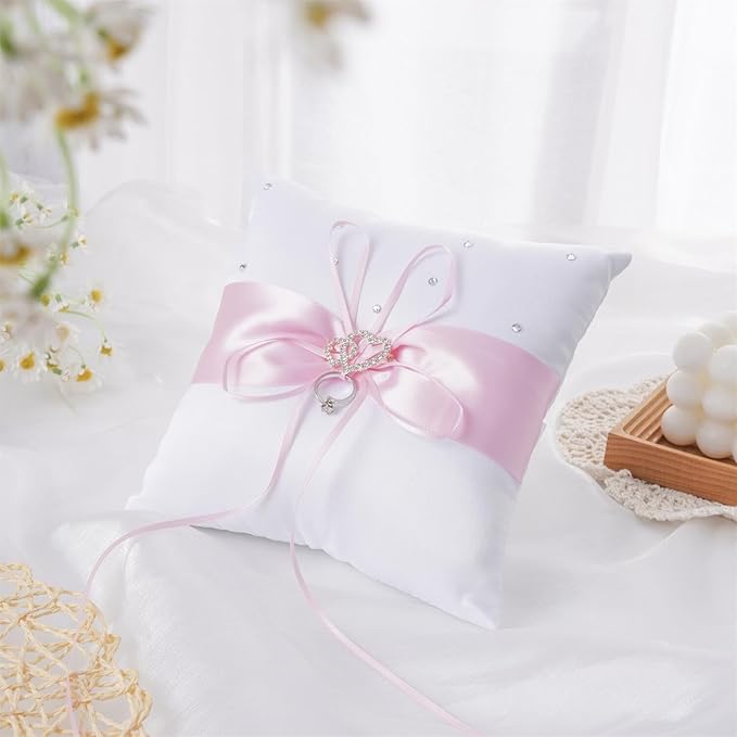 QIRMIZI Ring Pillow, Pearls Ring Cushion, Ring Bearer, Ring Holder - Image 2