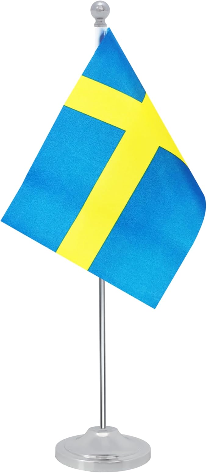 Sweden Desk Flag, Swedish Table Office Flag by Unknown