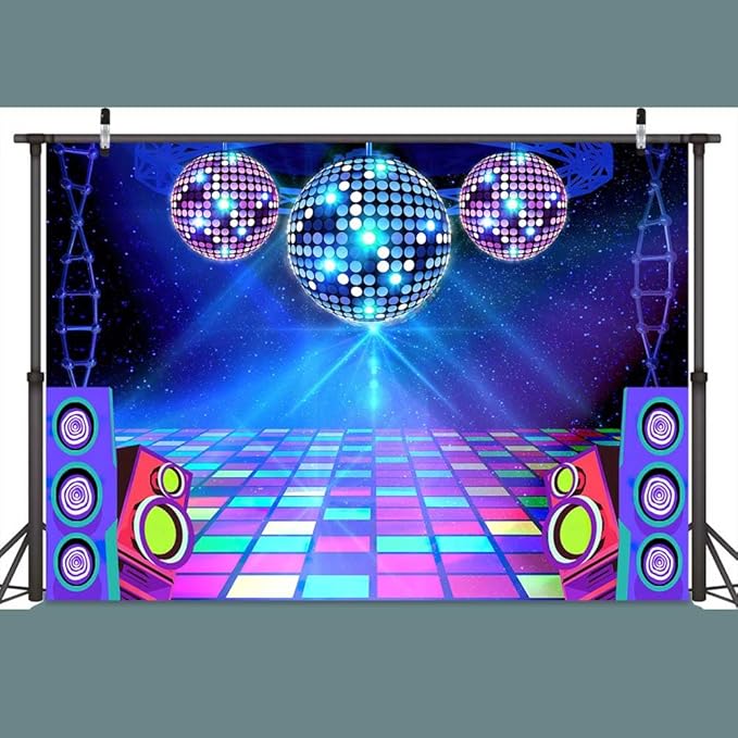 Disco Backdrop 7X5ft Retro Glow Party 70s 80s 90s Theme Stage Dance Background - Image 3