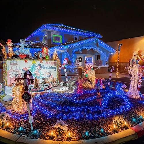 JMEXSUSS 250 LED Blue String Lights Indoor, 91.5ft Connectable Christmas Lights - Image 4
