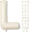 Cream Name Balloon Letters, Large Mylar Helium Alphabet L Custom Balloon Letter by Lingqiang