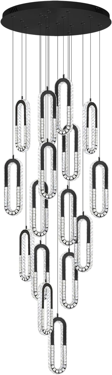 Large Staircase Crystal Chandeliers 16-Light Modern foyers Entrance 150" Long - Image 8