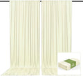 2 Panels Cream Backdrop Curtain, 10 x 10 Feet Background Curtains by Zankubom
