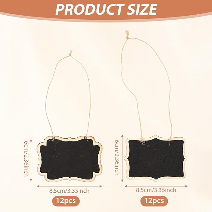 24 Pack Mini Wooden Chalkboard Signs - Image 2