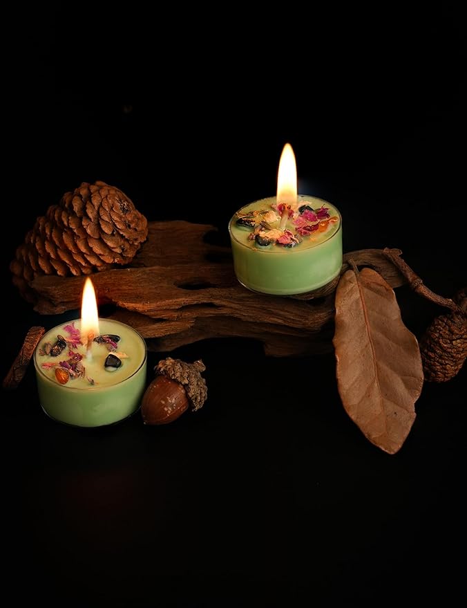 Tealight Soy Candles with Crystals And Herbs, Handmade Energy Candles, Healing - Image 6