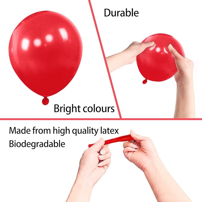 KAWKALSH 200pcs Red Balloons 5 Inch, Small Mini Latex Balloons - Image 3
