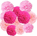 12pcs 10in 12in Pink Pack Paper Pom Poms Tissue Paper Party Pink Decor Flower by Yangeey