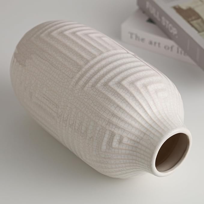 hjn White Ceramic Vase for Home Decor - Image 2