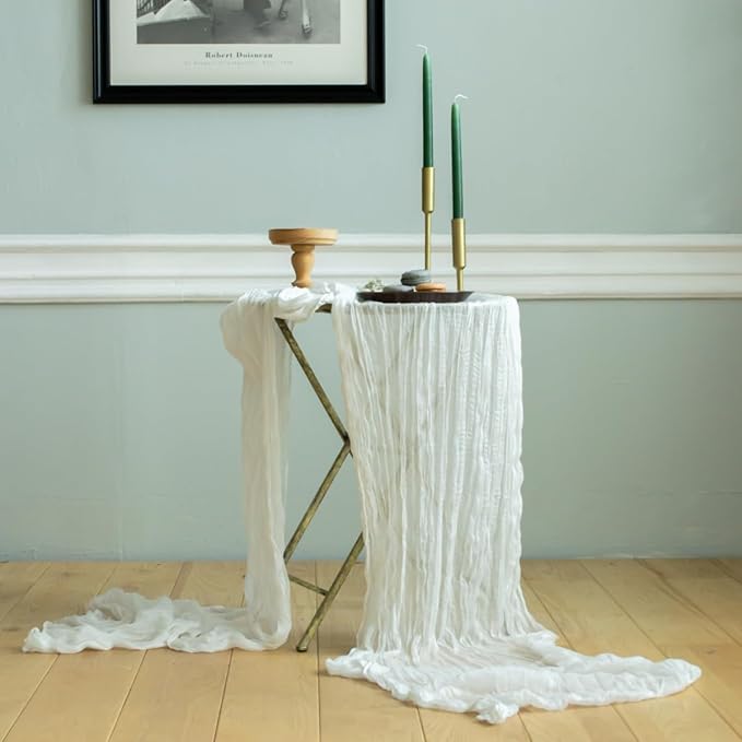 White Gauze Table Runner Cotton Wedding Decorations Rustic Cheesecloth Table - Image 4
