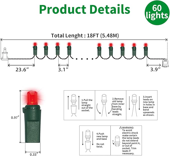 60 Count Red -String Lights - Image 4