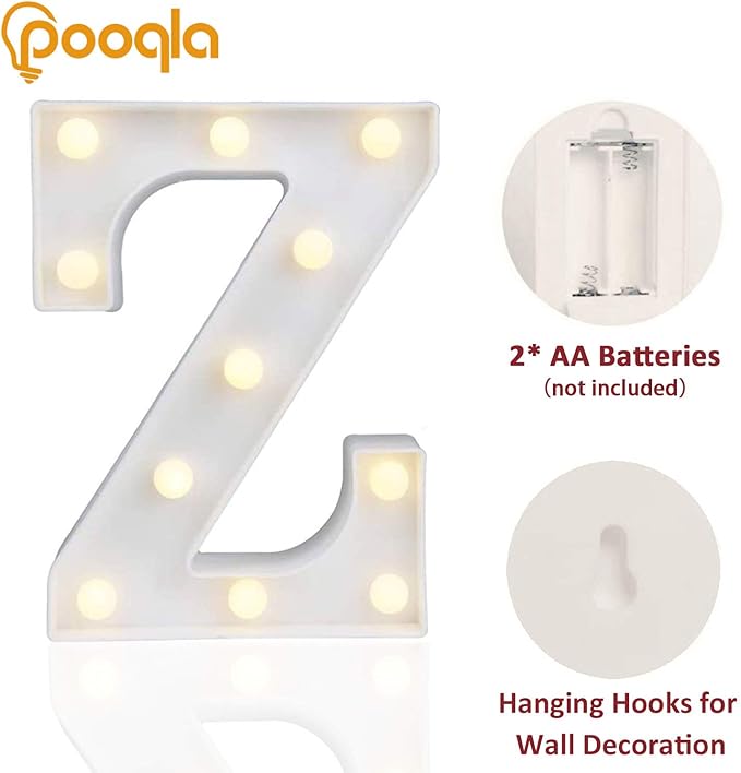 Pooqla LED Marquee Letter Lights Sign, Light Up Alphabet Letter - Image 2