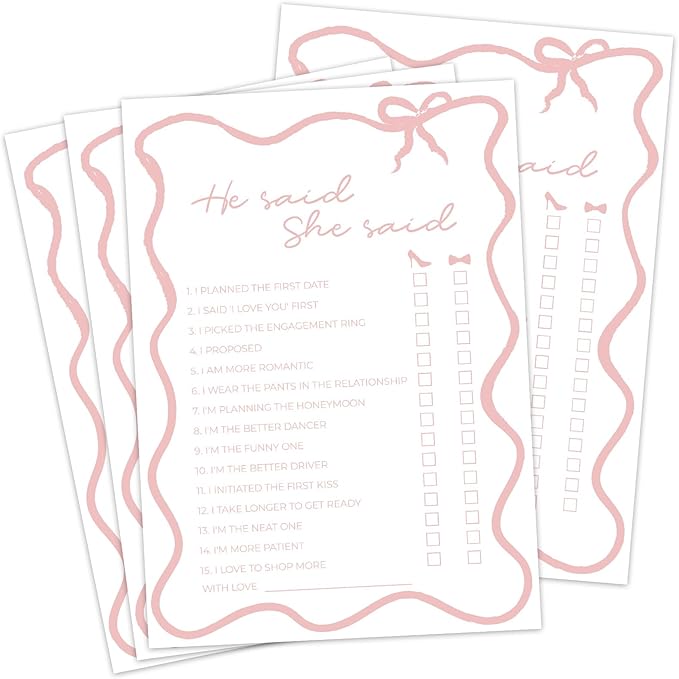 DEEKA 30 PCS Bridal Shower Games Card by DEEKA