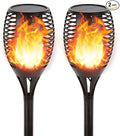 Solar Tiki Torch 43" with Flickering Flame, 99 LED Outdoor Waterproof Solar by Lapeort
