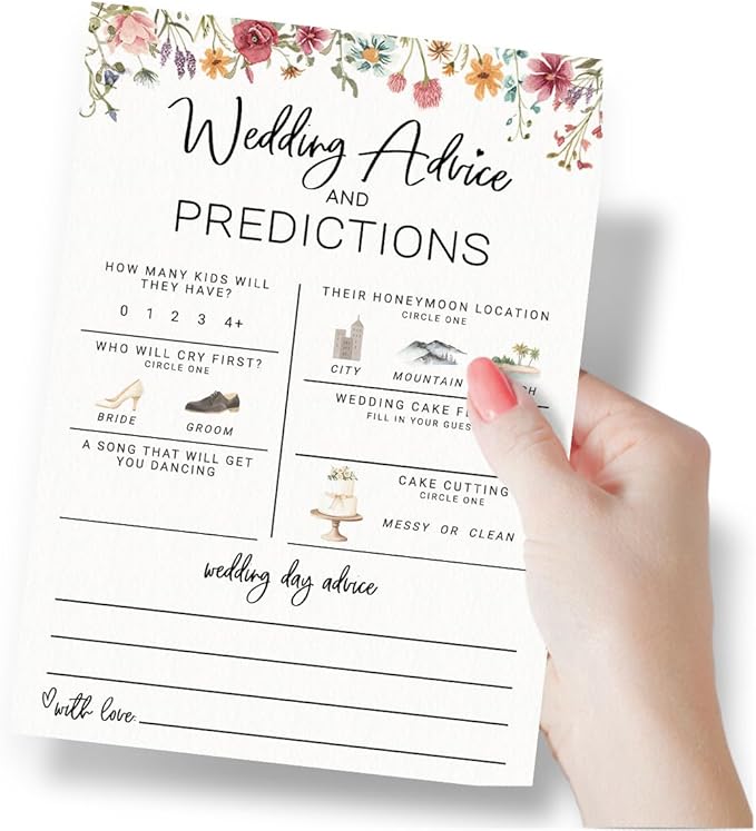 Printed Party Bridal Shower Game – Wedding Prediction Cards - Image 3