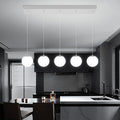 5-Lights Globe Pendant Light for Kitchen Island H 98" Silver Rectangle by ShialLighting