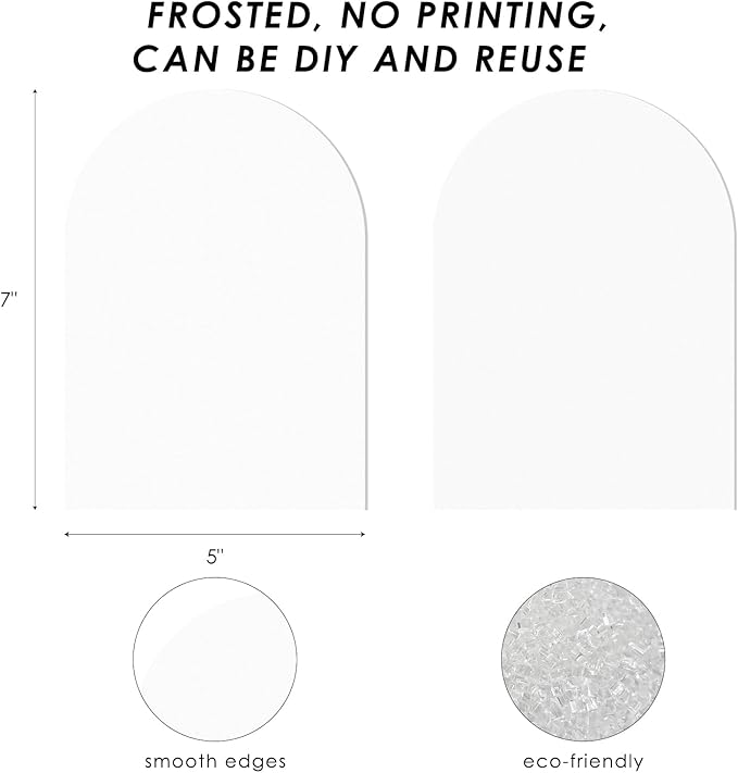 UNIQOOO 20 Pcs Acrylic 5x7 Frosted Arch Table Sign - Image 4
