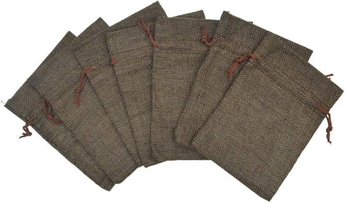 20pcs Burlap Drawstring Gift Bags, 2.7 x 3.5 inch Jute Linen Sacks Jewelry - Image 2