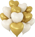 Sand White Gold Heart Balloons by Adorely